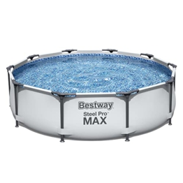 Bestway Steel Pro Max Framepool mit Getränkehaltern, ohne Pumpe, rund, 305 x 76 cm - 1